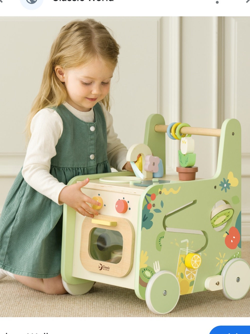 Wooden Activity Walker in Stove/Kitchen design